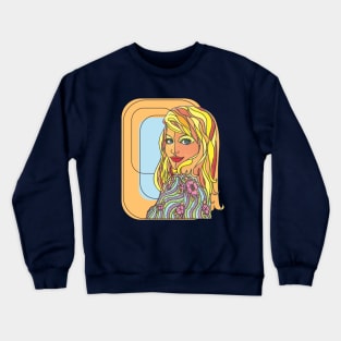 Flower Power Lady Crewneck Sweatshirt